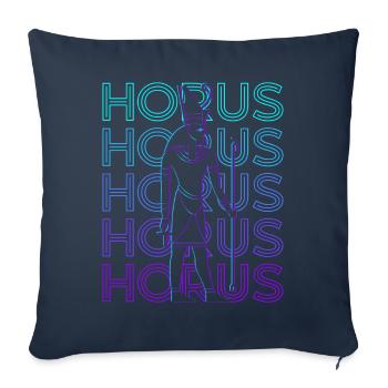 Œil d’Horus Dieu égyptien Egypte ancienne Retr - Housse de coussin décorative 45 x 45 cm - bleu marine - Devant