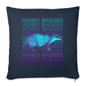 Miel Blaireau Rétro - Housse de coussin décorative 45 x 45 cm - bleu marine - Devant