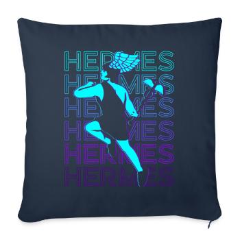 Hermès Dieu de la Vitesse Dieu Grec - Housse de coussin décorative 45 x 45 cm - bleu marine - Devant