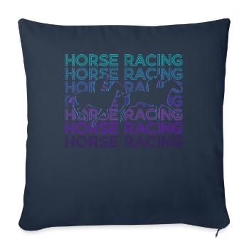 Courses de chevaux Sports équestres Cavaliers Équitation - Housse de coussin décorative 45 x 45 cm - bleu marine - Devant