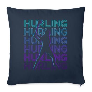 Hurling Player Retro - Sofa pillowcase 17,3'' x 17,3'' (45 x 45 cm) - navy - Front