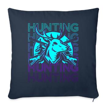 Red Deer Hunting Red Retro - Sofa pillowcase 17,3'' x 17,3'' (45 x 45 cm) - navy - Front