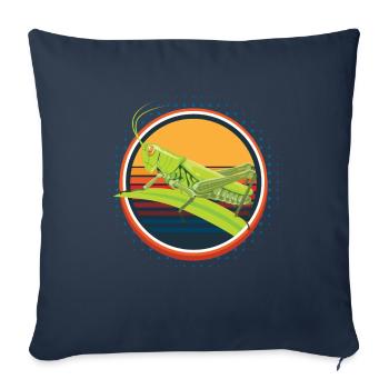Grasshopper Insectes Sauterelle - Housse de coussin décorative 45 x 45 cm - bleu marine - Devant