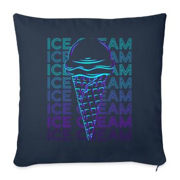 Crème glacée Rétro - Housse de coussin décorative 45 x 45 cm - bleu marine - Devant
