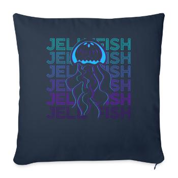 Jellyfish Retro - Sofa pillowcase 17,3'' x 17,3'' (45 x 45 cm) - navy - Front
