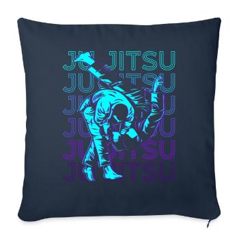 Ju Jitsu Jiu Jitsu Jujutsu Rétro - Housse de coussin décorative 45 x 45 cm - bleu marine - Devant