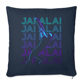 Jai Alai Player Retro - Sofa pillowcase 17,3'' x 17,3'' (45 x 45 cm) - navy - Front