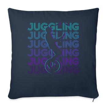 Jonglieren Jongleur Retro - Sofakissenbezug 45 x 45 cm - Navy - Vorne