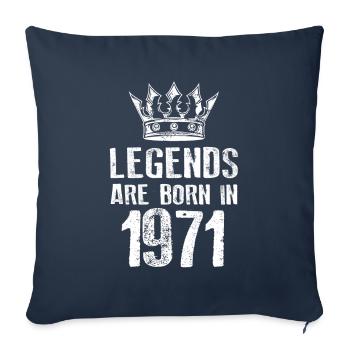 1971 légendes nées en - Housse de coussin décorative 45 x 45 cm - bleu marine - Devant