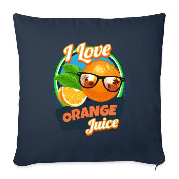 J’adore le jus de jus d’orange Fruit - Housse de coussin décorative 45 x 45 cm - bleu marine - Devant