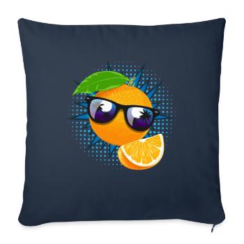 Orange Lunettes de soleil Jus Fruit - Housse de coussin décorative 45 x 45 cm - bleu marine - Devant