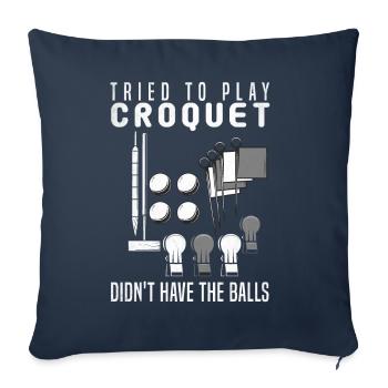 Croquet Player Croquet Play Croquet Cadeau - Housse de coussin décorative 45 x 45 cm - bleu marine - Devant