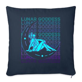 Déesse de la Lune Wicca Pagan Retro - Housse de coussin décorative 45 x 45 cm - bleu marine - Devant