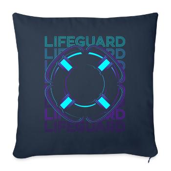 Sauveteur Rétro - Housse de coussin décorative 45 x 45 cm - bleu marine - Devant