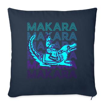 Makara Mythologie hindoue Ancienne rétro hindoue - Housse de coussin décorative 45 x 45 cm - bleu marine - Devant