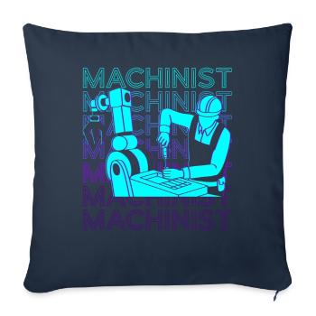 Opérateur de machine de découpe Cnc Opérateur de machine Retro - Housse de coussin décorative 45 x 45 cm - bleu marine - Devant