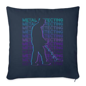 Détection de métaux Détecteur de métaux Retro - Housse de coussin décorative 45 x 45 cm - bleu marine - Devant