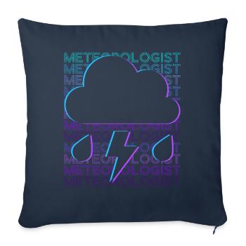 Météorologue Météo Météo Grenouille Retro - Housse de coussin décorative 45 x 45 cm - bleu marine - Devant