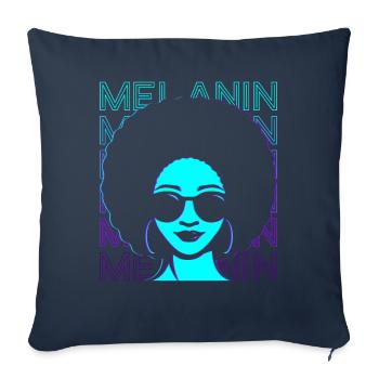 Melanin Schwarzer Stolz Schwarze Geschichte Retro - Sofakissenbezug 45 x 45 cm - Navy - Vorne