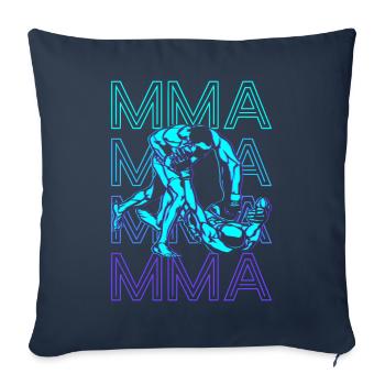 MMA Arts Martiaux Mixtes Rétro - Housse de coussin décorative 45 x 45 cm - bleu marine - Devant