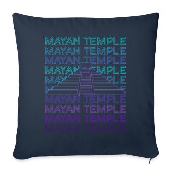 Mayan Pyramid Mayan Temple Ancient Maya Retro - Sofa pillowcase 17,3'' x 17,3'' (45 x 45 cm) - navy - Front