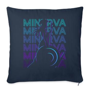 Minerva Déesse romaine Mythologie romaine - Housse de coussin décorative 45 x 45 cm - bleu marine - Devant