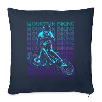 Mountain Biking MTB Biker Mountain Bike Retro - Sofa pillowcase 17,3'' x 17,3'' (45 x 45 cm) - navy - Front