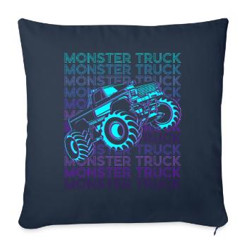 Monster Truck Retro - Sofa pillowcase 17,3'' x 17,3'' (45 x 45 cm) - navy - Front