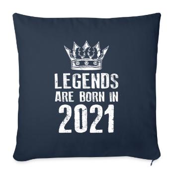 Légendes 2021 nées en - Housse de coussin décorative 45 x 45 cm - bleu marine - Devant