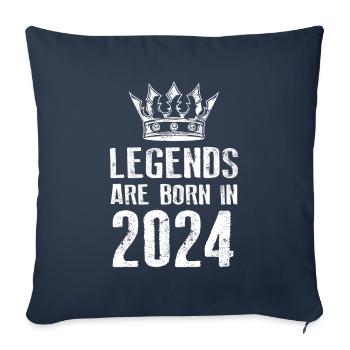 Légendes 2024 nées en - Housse de coussin décorative 45 x 45 cm - bleu marine - Devant