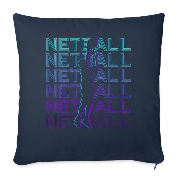 Joueur de Netball Rétro - Housse de coussin décorative 45 x 45 cm - bleu marine - Devant