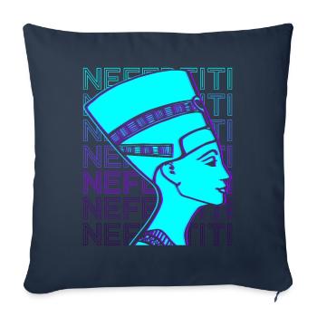 Néfertiti Reine Égyptienne Egypte Ancienne Rétro - Housse de coussin décorative 45 x 45 cm - bleu marine - Devant