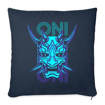 Oni Mask Japanese Yoaki Demon Mask Retro - Sofa pillowcase 17,3'' x 17,3'' (45 x 45 cm) - navy - Front