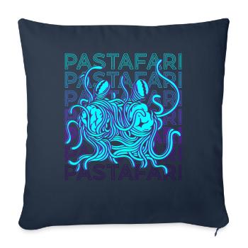 Spaghetti volant Monster Pastafari Pastafariani - Housse de coussin décorative 45 x 45 cm - bleu marine - Devant