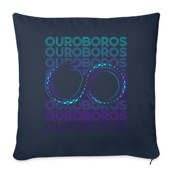 Ouroboros Serpent Uroboros Rétro égyptien ancien - Housse de coussin décorative 45 x 45 cm - bleu marine - Devant