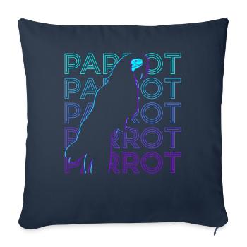 Parrot Retro - Sofa pillowcase 17,3'' x 17,3'' (45 x 45 cm) - navy - Front