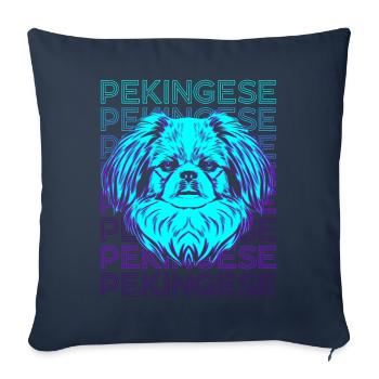 Pekinese Retro - Sofa pillowcase 17,3'' x 17,3'' (45 x 45 cm) - navy - Front