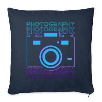 Photography Photographer Camera Retro - Sofa pillowcase 17,3'' x 17,3'' (45 x 45 cm) - navy - Front