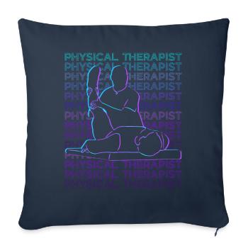 Physiothérapeute Physiothérapeute - Housse de coussin décorative 45 x 45 cm - bleu marine - Devant