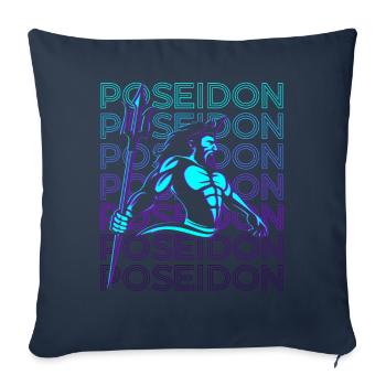 Poséidon Dieu grec Mythologie grecque - Housse de coussin décorative 45 x 45 cm - bleu marine - Devant