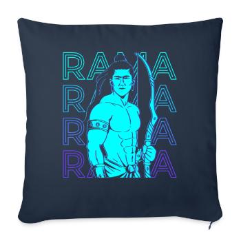 Rama Dieu hindou Mythologie hindoue Ancien hindou Retr - Housse de coussin décorative 45 x 45 cm - bleu marine - Devant