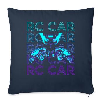 RC Voiture Rétro - Housse de coussin décorative 45 x 45 cm - bleu marine - Devant