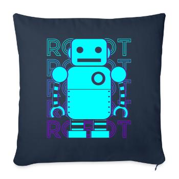 Robot Retro - Sofa pillowcase 17,3'' x 17,3'' (45 x 45 cm) - navy - Front