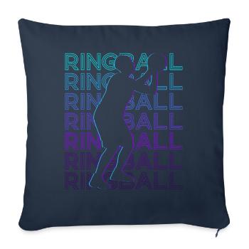 Joueur de Ringball Rétro - Housse de coussin décorative 45 x 45 cm - bleu marine - Devant