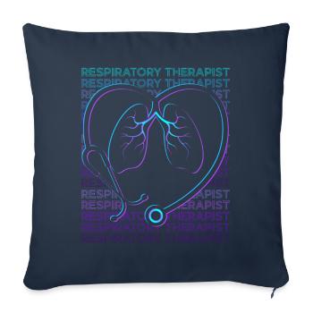 Inhalothérapeute Thérapie respiratoire Retro - Housse de coussin décorative 45 x 45 cm - bleu marine - Devant