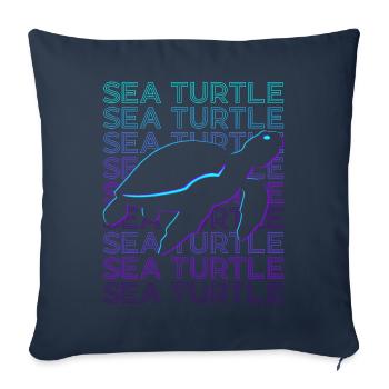 Turtle Retro - Sofa pillowcase 17,3'' x 17,3'' (45 x 45 cm) - navy - Front