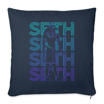 Seth Christianity Fils d’Adam Retro - Housse de coussin décorative 45 x 45 cm - bleu marine - Devant