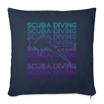 Plongée sous-marine Scuba Diver Retro - Housse de coussin décorative 45 x 45 cm - bleu marine - Devant
