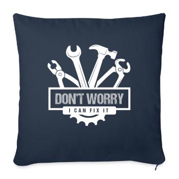 Ne vous inquiétez pas, je peux le réparer Artisan - Housse de coussin décorative 45 x 45 cm - bleu marine - Devant