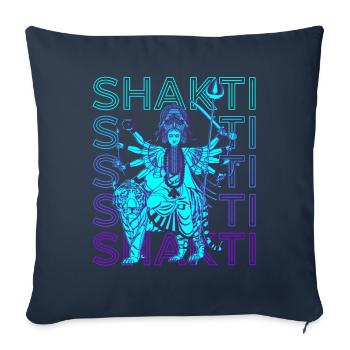 Shakti Déesse hindoue Mythologie hindoue Ancienne hindoue - Housse de coussin décorative 45 x 45 cm - bleu marine - Devant